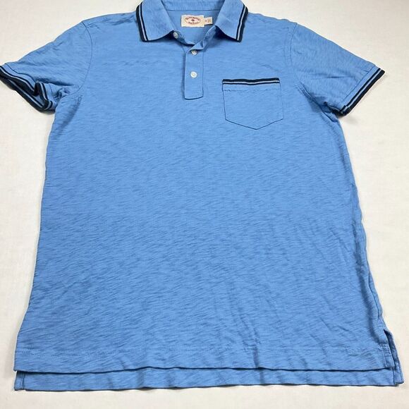 Brooks Brothers Mens Cotton Polo Shirt Blue Short Sleeve Casual Button Up Medium - Picture 2 of 11